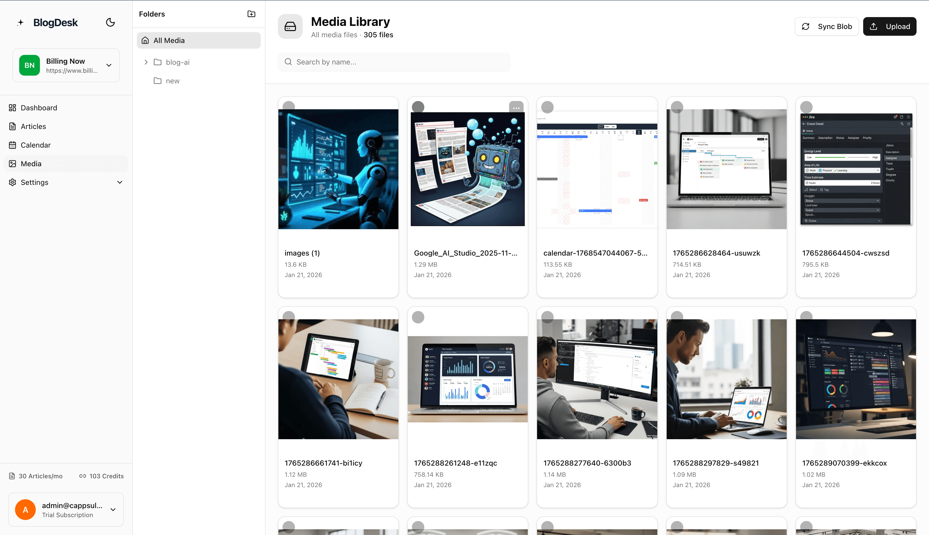 BlogDesk - Media Library